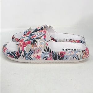 Mudd Aloha-01LP Floral White Flower Slides - Size 11